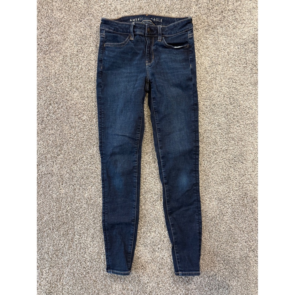 American Eagle Jegging Womens 0 Blue Next Level Stretch Skinny Dark Wash Jeans